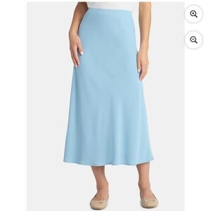 Time and Tru Light Blue Midi Skirt